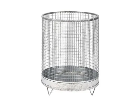 Afvalbak Draadgaas 118 Liter Vloeropstelling Staalplaatbodem Verzinkt