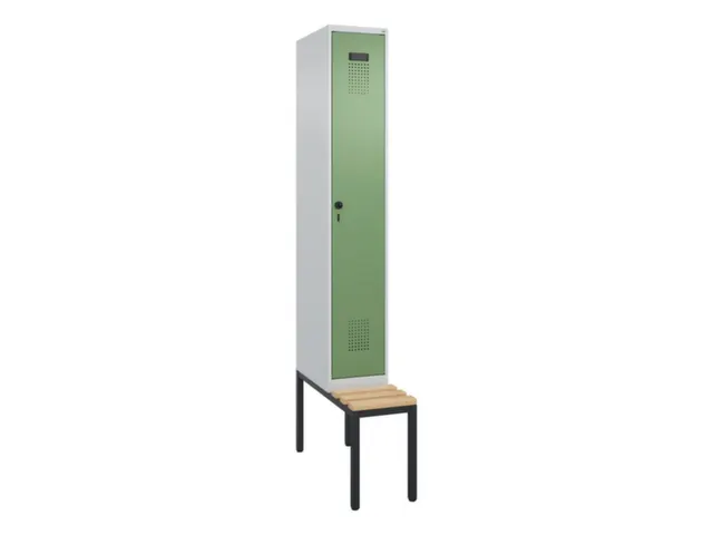 locker met bank,voor scheiding van kleding,HxBxD 2120x300x815mm,1vak