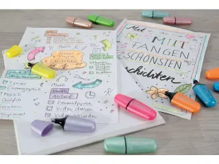 Markeerstift Eberhard Faber mini glitter pastel etui 5 stuks - 5