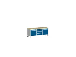 werkbank,verrijdbaar,HxBxD 840x2000x750mm,beukenblad,draagverm. 1200kg