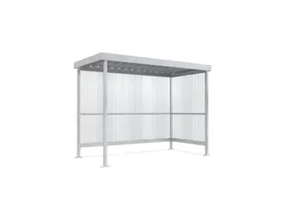 Rokersoverkapping 2360x2960x1580mm polycarbonaat 1 zij-en achterwand - 3
