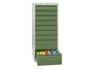 ladekast HxBxD 1200x500x600mm 9laden slot RAL7035 front RAL6011 - 2
