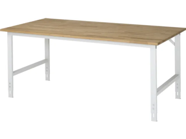 werkbank,HxBxD 760-1080x2000x1000mm,beukblad,geolied,draagverm. 500kg