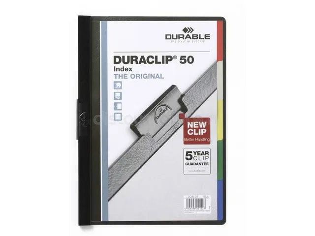 Klemmap Duraclip 50 index zwart A4