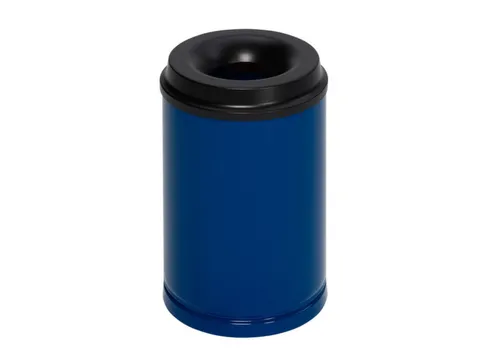 prullenmand zelfblussend 15 liter HxØ 370x250mm kop zwart blauw