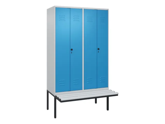 PBM-locker met bank,HxBxD 2120x1200x815mm,4vak,vak B 300mm