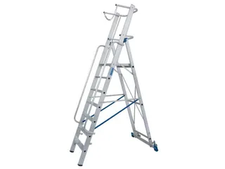 verrijdbare treden-platformladder eenzijdig 7treden stand H 1 65m - 8
