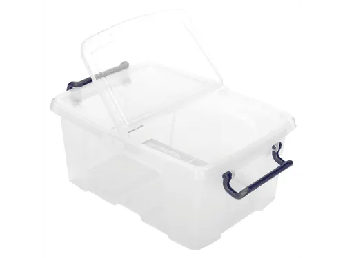 Opbergdoos 12 Liter Transparant Met Gedeelde Deksel
