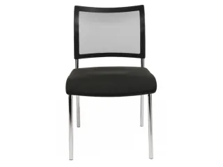 Bezoekersstoel Zitting Zwart Stof Rugleuning Netbekleding Zwart - 1