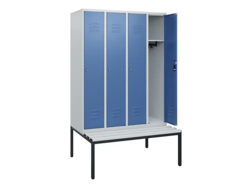 locker met bank,HxBxD 1950x1200x815mm,4vak,vak B 300mm,cil.-slot