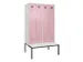locker met bank,voor scheiding van kleding,HxBxD 2120x1200x815mm,4vak