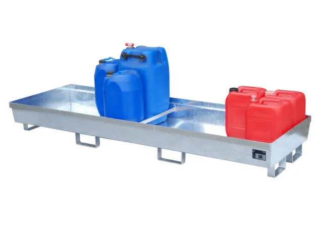 Opvangbak 4x 200l Opvangvol. 280l Vuurverzinkt 285x 2400x 800mm Open