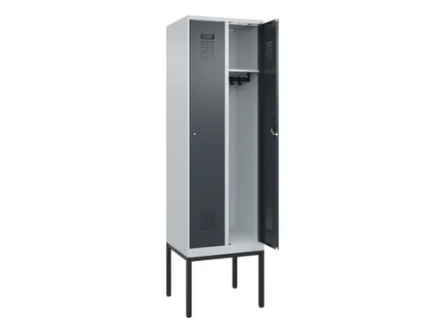 locker,HxBxD 2120x600x500mm,2vak,vak B 300mm,cil.-slot,voetonderstel