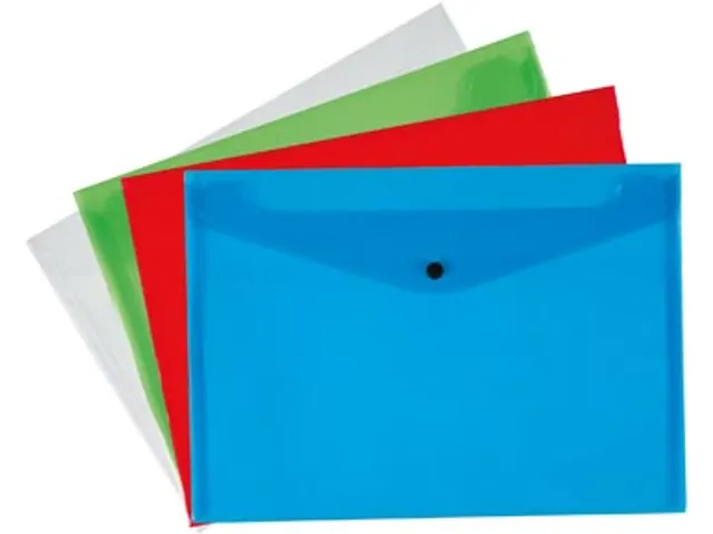 Documentenmap A4 172 Micron Drukknopsluiting Geassorteerde Kleuren