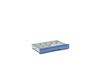 lade-indelingsset,24vakken,v. kast BxD 800x550mm,PP,lichtgrijs - 1