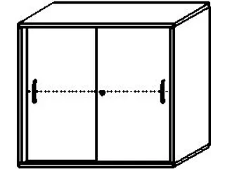 schuifdeurkast,HxBxD 770x800x430mm,decor romp noten,decor front wit - 12