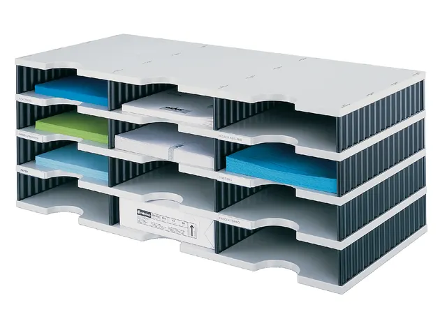 Vakkenset Styrodoc A4 12 vaks zwart/grijs