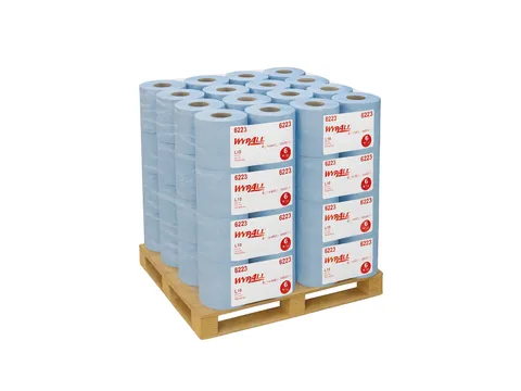 Poetsrol WypAll L10 1-laags 18,3cm163m 430vel blauw 6223 Pallet