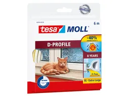 Tochtstrip Tesa Moll 05393 D profiel 9mmx6m wit