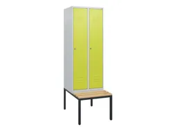 locker met bank,HxBxD 1950x600x815mm,2vak,vak B 300mm,cil.-slot