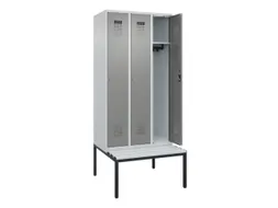 locker met bank,HxBxD 2120x900x815mm,3vak,vak B 300mm,cilinderslot