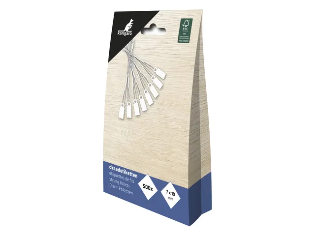 Draadetiket Kangaro 7x19mm wit doos a 500 stuks