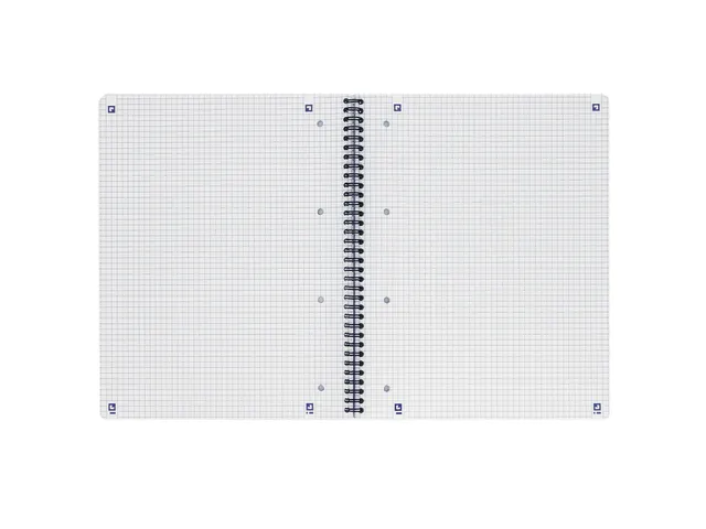 Bloc de cours Oxford A4 + 4 perforations Carreau 10mm 90fls noir