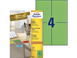 Gekleurde Etiketten Avery Zweckform 105x148mm A6 Groen 400 stuks