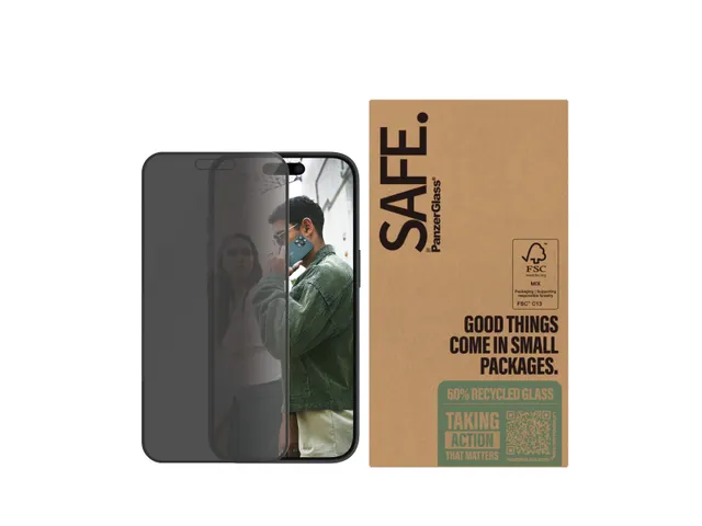PanzerGlass SAFE. by Privacy Screen Protector iPhone 16 | 15 | Ultr
