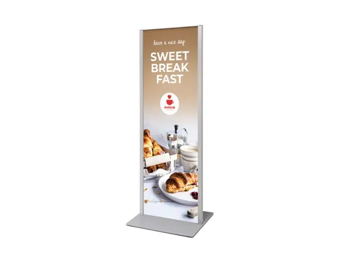 Totem Paneel+ Dubbelzijdige Display 42x120cm Zilver frame