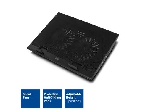 Laptopstandaard ACT 2 standen met ventilator 4-p hub