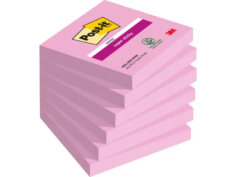 Post-it Super Sticky notes 76x76 90 Vel Roze 6 Blok