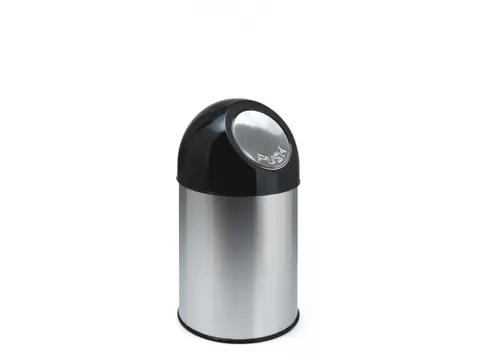Afvalbak met pushdeksel en binnenemmer 30 Liter RVS