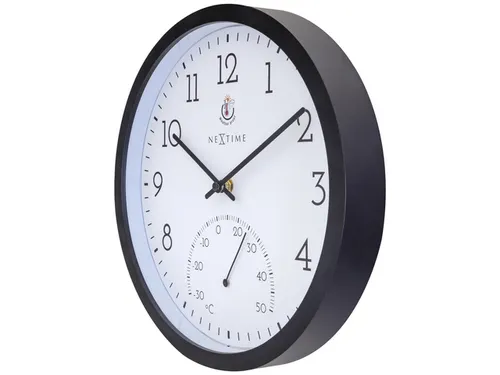 Buitenklok Nextime dia 30.5cm Marigold met temperatuur cijfers, zwarte