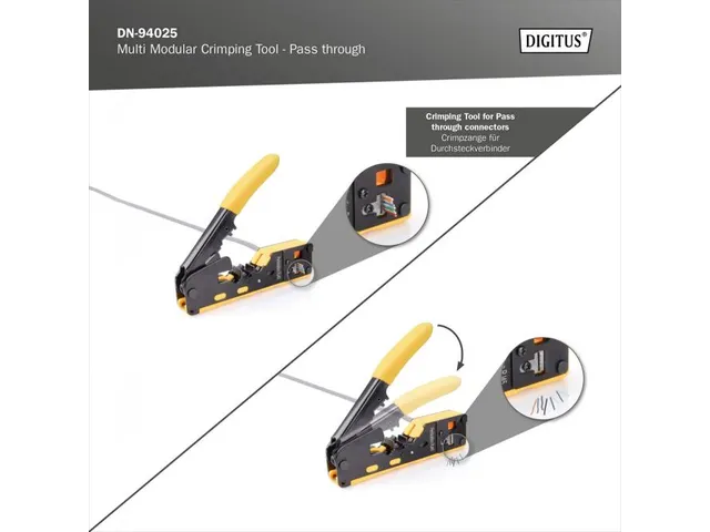Multi-modulaire Krimptang voor doorvoerconnectoren