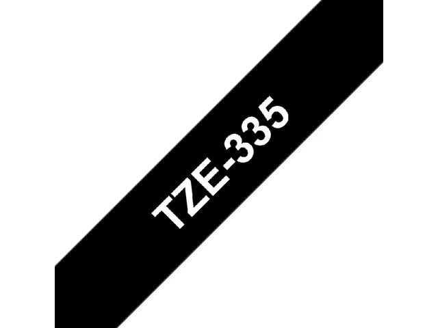 Ruban de lettrage Brother P-Touch TZe-335 standard 12mm blanc sur noir