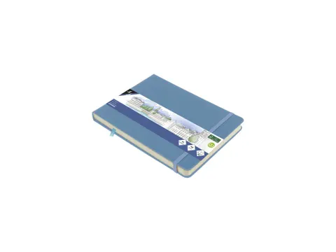 Schetsboek Kangaro A5 landscape sky blue PU HC 80 vel 140gr roomwit me
