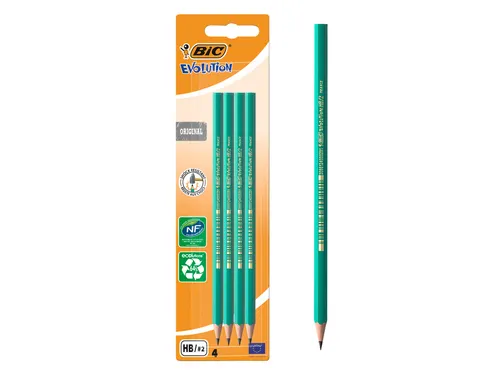 Potlood Bic Evolution ecolutions original zeshoekig HB 4 stuks