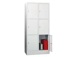 lockerkast,HxBxD 1850x800x500mm,2x3vakken,RAL7035,front RAL7035