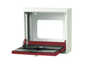 hangkast,v. laptops,HxBxD 410x500x150mm,klapdeur,slot,romp RAL7035 - 1