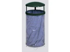 Afvalbak Van Draadgaas Staand 75 Liter Overkapping Mosgroen Verzinkt