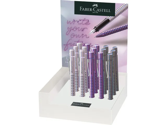 Balpen Faber-Castell Grip Glam XB 15st, ass. kleuren zilver, parel, pa
