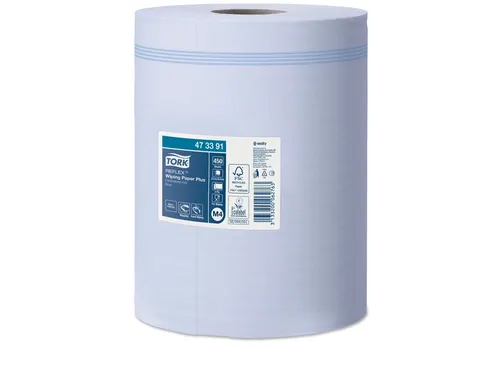 Poetspapier Tork M4 Reflex Plus Advanced 2-laags 450 vel blauw 473391