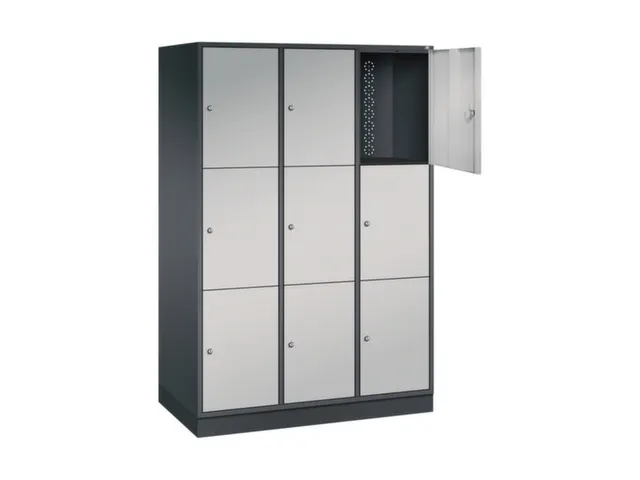 grootvolume-lockersysteem,HxBxD 1950x1220x600mm,3x3vakken,cil.-slot