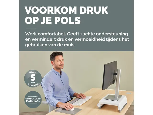 Polssteun Fellowes Breyta grijs 6x47cm