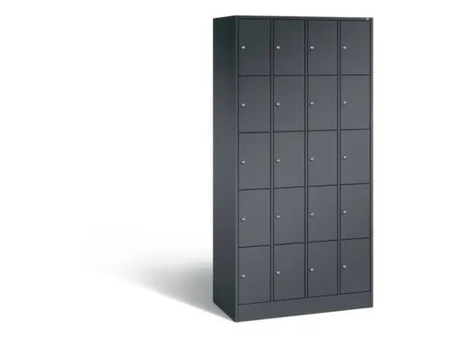 lockerkast 1950x900x480mm 4x5 vakken RAL7021 front RAL7021 sokkel