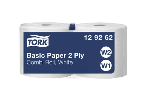 Poetsrol Tork 2-laags Wit 129262 Basic Combi rol W1/2 multifunctioneel