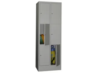 lockerkast,HxBxD 1850x600x500mm,2x3vakken,RAL7035,front RAL5012 - 1
