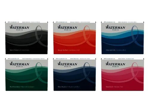 Inktpatroon Waterman kort Zwart 6 stuks