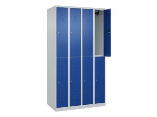 dubbeldekse locker,HxBxD 1850x1000x500mm,4x2vak.,vak B 250mm,cil.-slot - 2